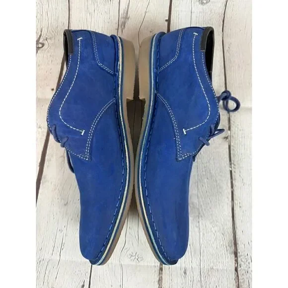 STEVE MADDEN suede royal cobalt blue Oxford dress mens boots size 10 NWOB KAPLAN Brown Suede Chelsea Block Heel Women main image 4